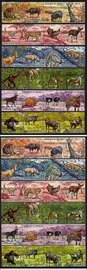 Animals: Giraffes, Zebras, Leopards, Hyenas, Etc. Cplt Set of 48 Diff With Airs