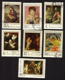 Paintings: Religious Artwork by Raphael, Rubens, Rembrandt, Etc. Cplt Set of 7