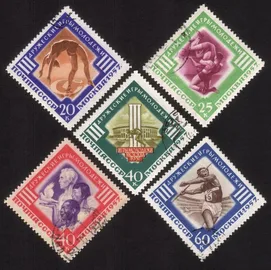 Youth Games: Woman Gymnast, Javelin, Etc. - Complete Set of 5 Diff (Diamond)