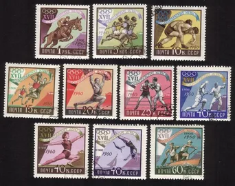 Olympic Games (Rome 1960): Wrestling, Fencing, Steeplechase, Etc. Cplt Set of 10