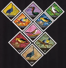 Various Birds: Southern Ground Hornbill, Etc. Complete Set of 9 Diff (Diamond)