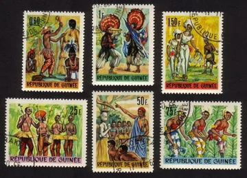 African Art & Culture: Festival Sword Dancing, Musicians, Etc. Cplt Set of 6