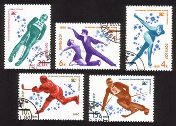1980 Winter Olympic Games: Speed Skating, Ice Hockey, Luge, Etc. Cplt Set of 5