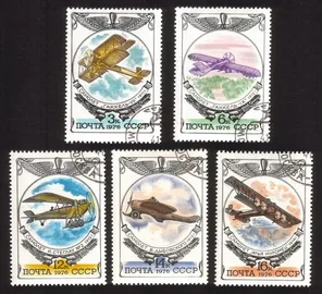 Russian Aircraft: Gakkels, Dybovski's Dolphin, Etc. Complete Set of 5 Different