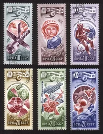 Space Research: Cosmonauts And Various Spacecraft, Etc. Complete Set of 6 Diff