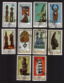 African Art: Seat of Honor, Buffalo Mask, Bakutu Figurine, Etc. Cplt Set of 10