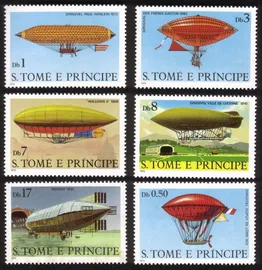 Dirigibles: Mayfly, Ville de Lucerne, Willows II, Gaston Bros... Cplt Set of 6.