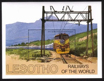 Locomotive: The Blue Train (South African Railways) Souvenir Sheet.