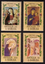 Religious Paintings: Madonna and Child, The Nativity, Etc. Cplt Set of 4 Diff.