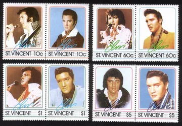 Elvis Presley Portraits: In Concert, Leather Jacket Left and Right. Set of 8.