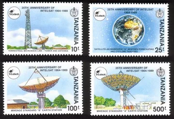 Intelsat 25th Anniversary: Satellites, Earth Stations, Etc. - Complete Set of 4