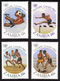 1984 Summer Olympics: Soccer, Running, Hurdles, Boxing: Cplt Set of 4 Different