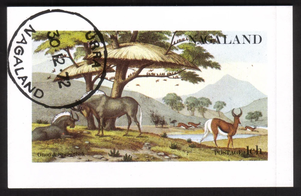 Animals: Gnoo & Springbok - Mini Souvenir Sheet